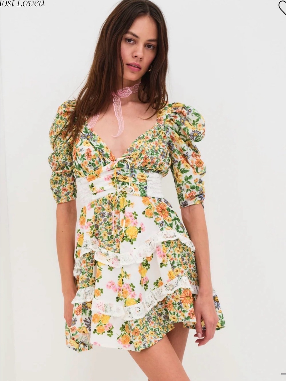 For Love & Lemons Rosalyn Mini Dress Size M